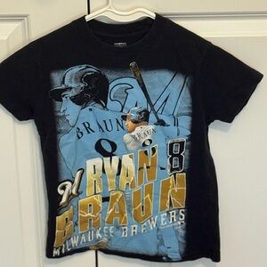[MLB Milwaukee Brewers] Ryan Braun #8 Baseball T-Shirt, XS (4/5) Kids Clothing